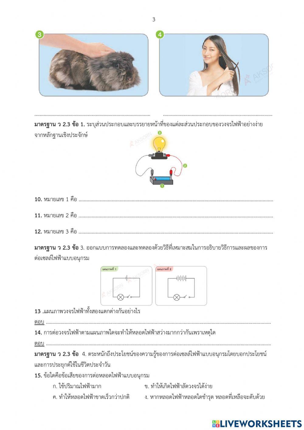 ข้อสอบวิทย์ ป.6