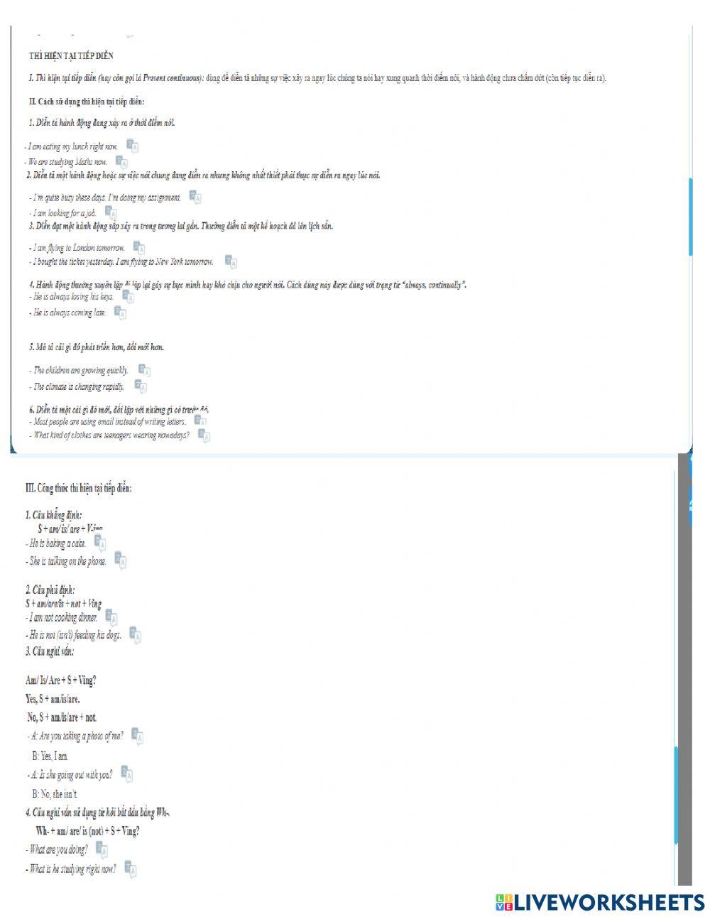 Present simple-continous