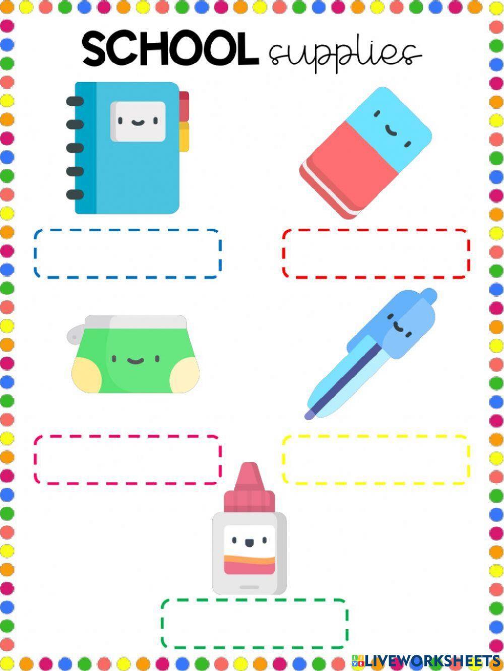 School suplies exercises