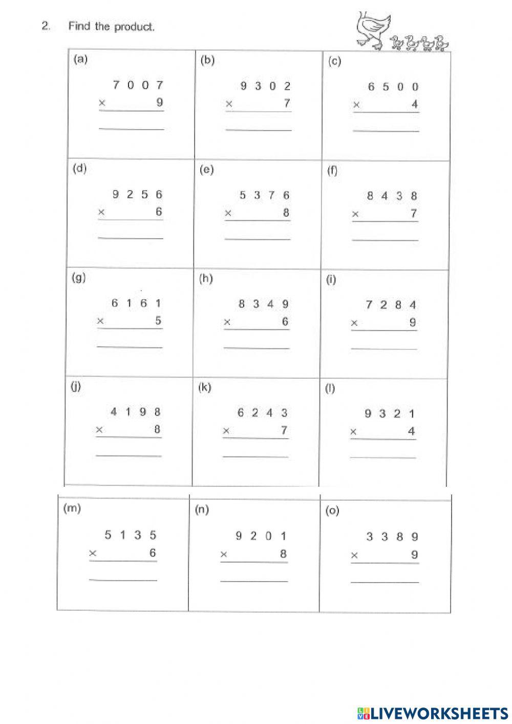 Multiplication with one-digit number
