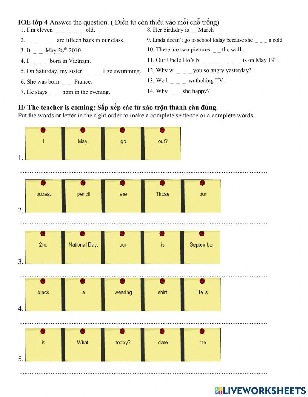Ioe l4 nc worksheet Live Worksheets