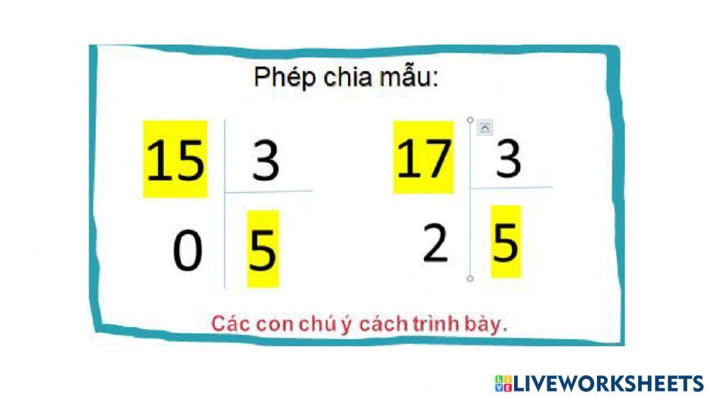Phép chia hết và phép chiia có dư