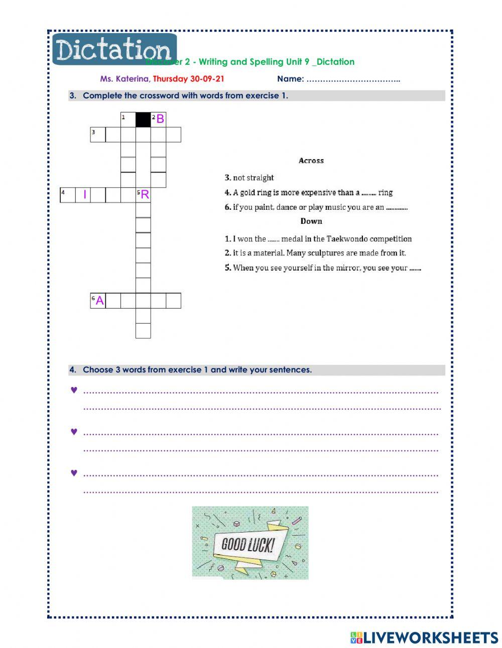 Writing and spelling 2