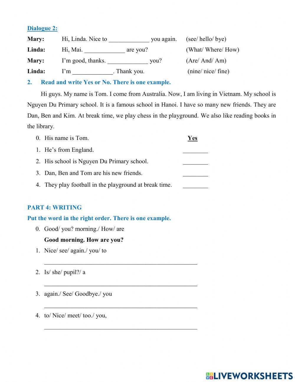 Review unit 1 - grade 4