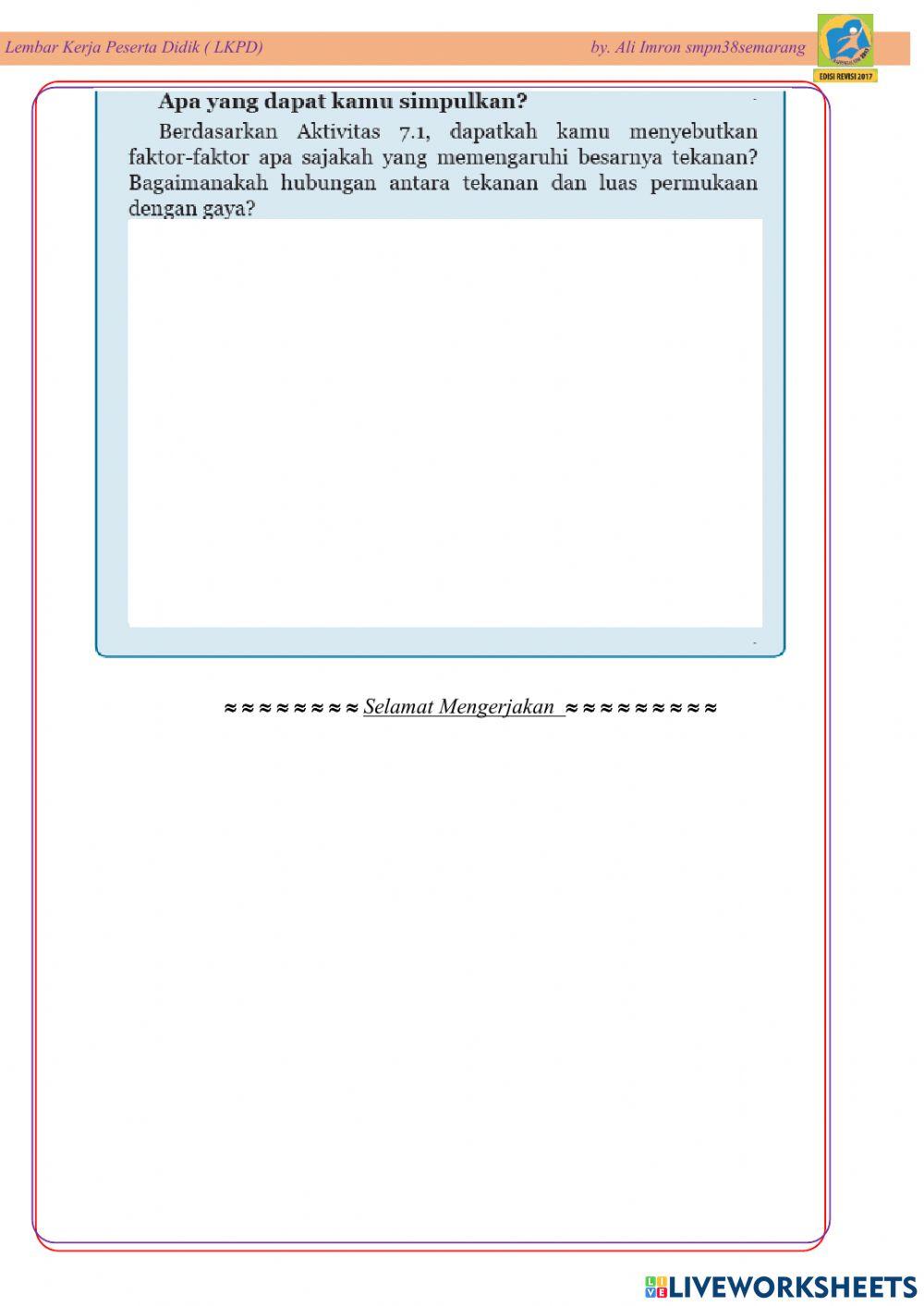 Lkpd Tekanan Pada ZAt Padat
