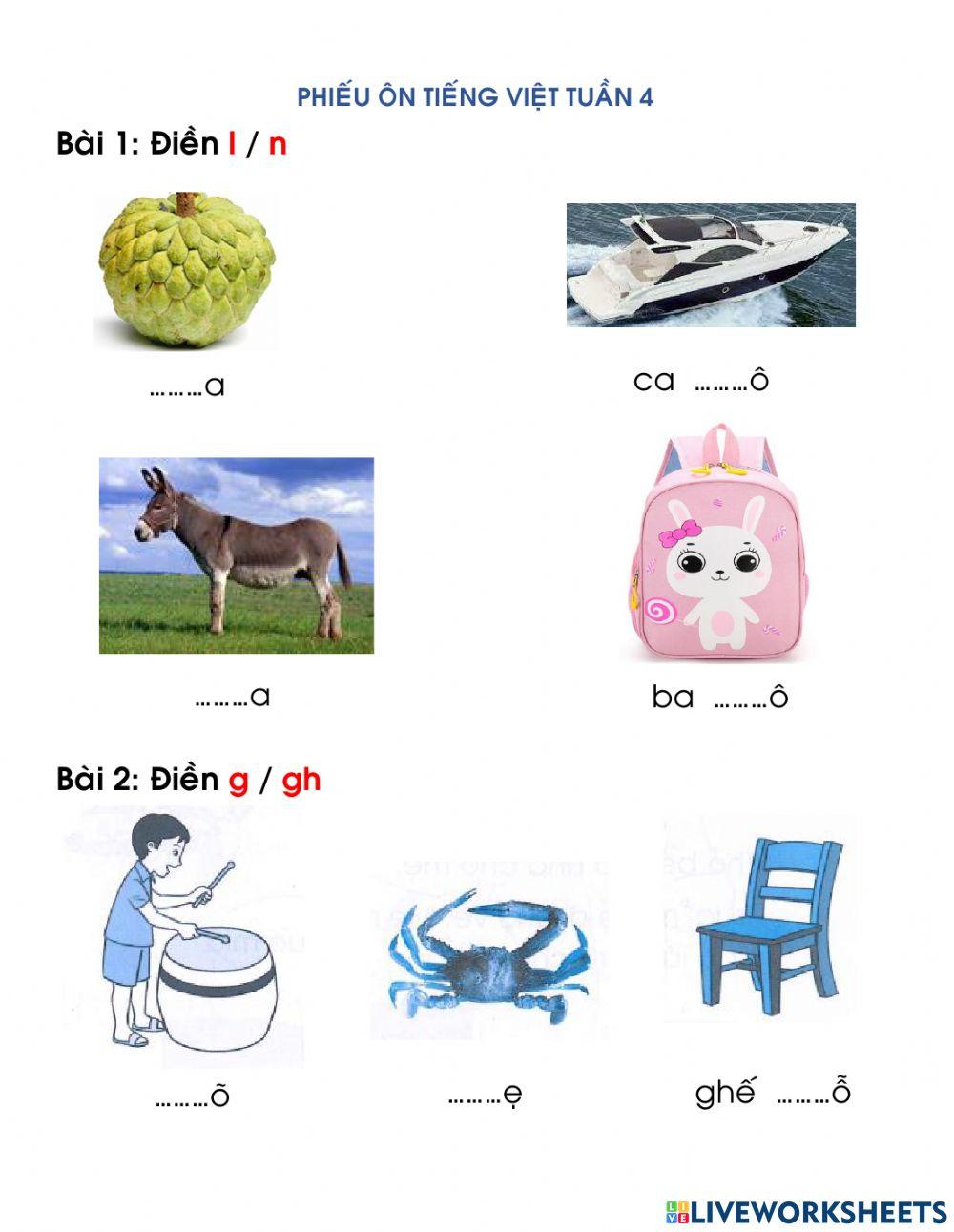 Phiếu ôn TV tuần 4