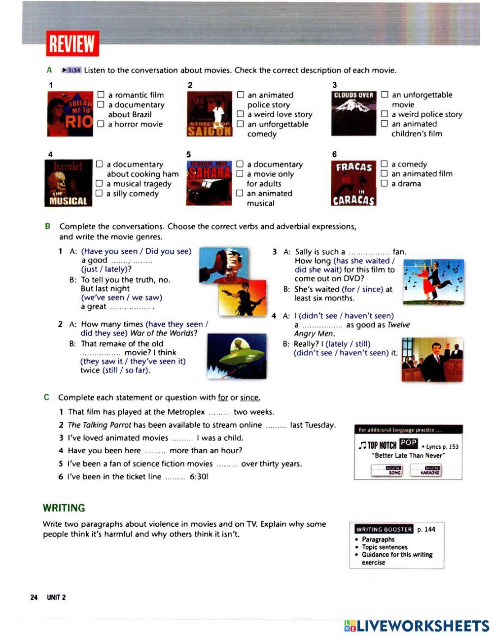 TN2- REVIEW 2 worksheet | Live Worksheets
