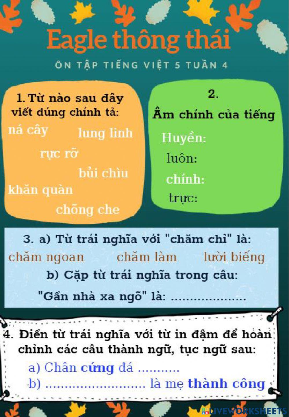 Ôn tập Tiếng Việt 5 tuần 4