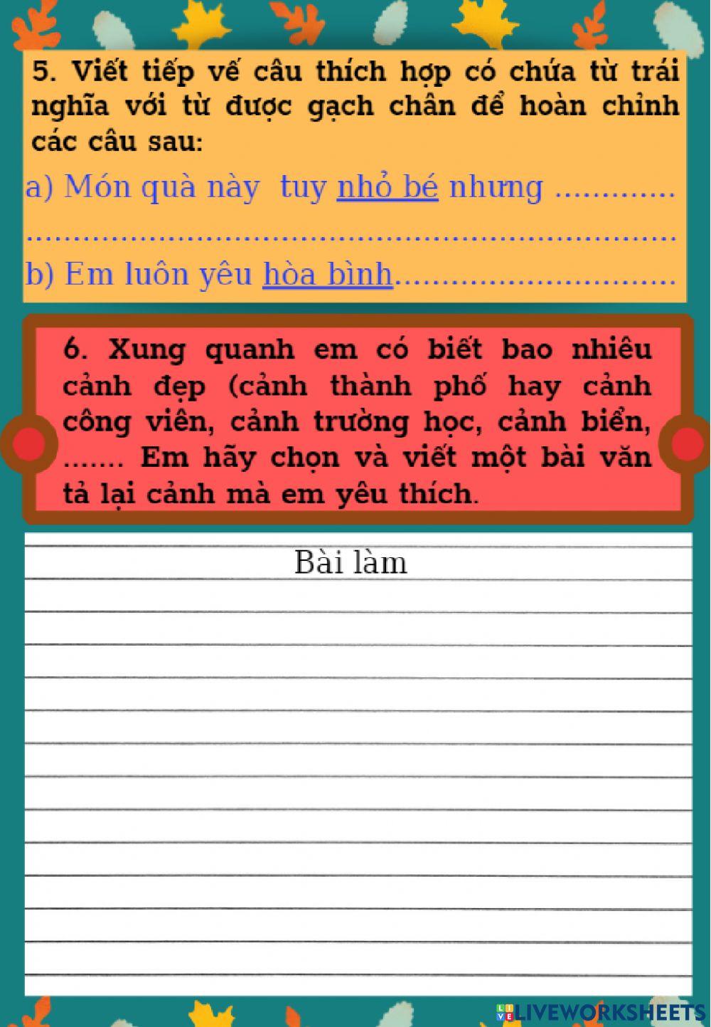 Ôn tập Tiếng Việt 5 tuần 4