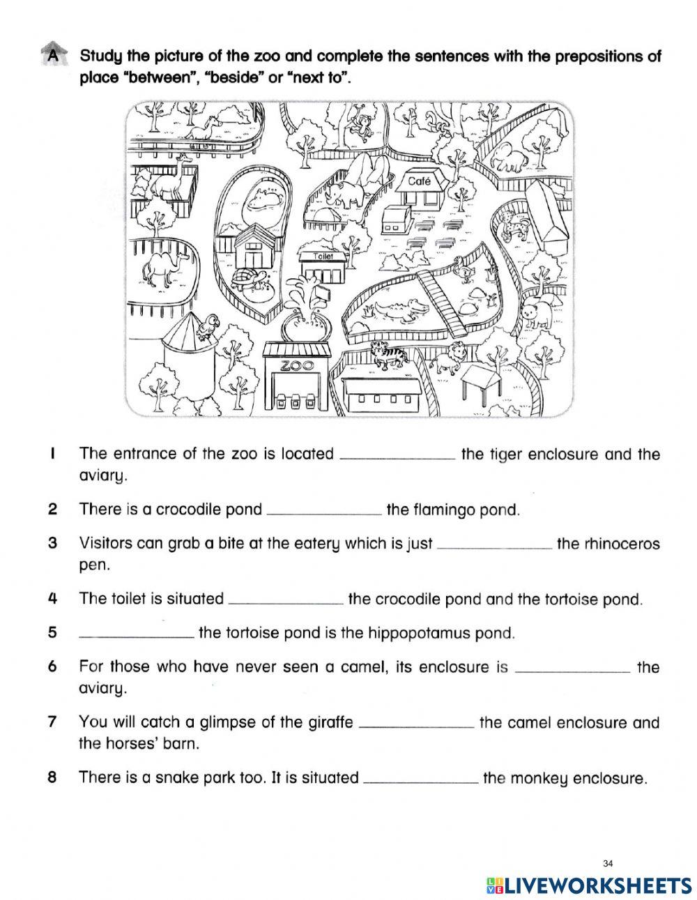 Preposition (Between Beside Next to) online exercise for Live