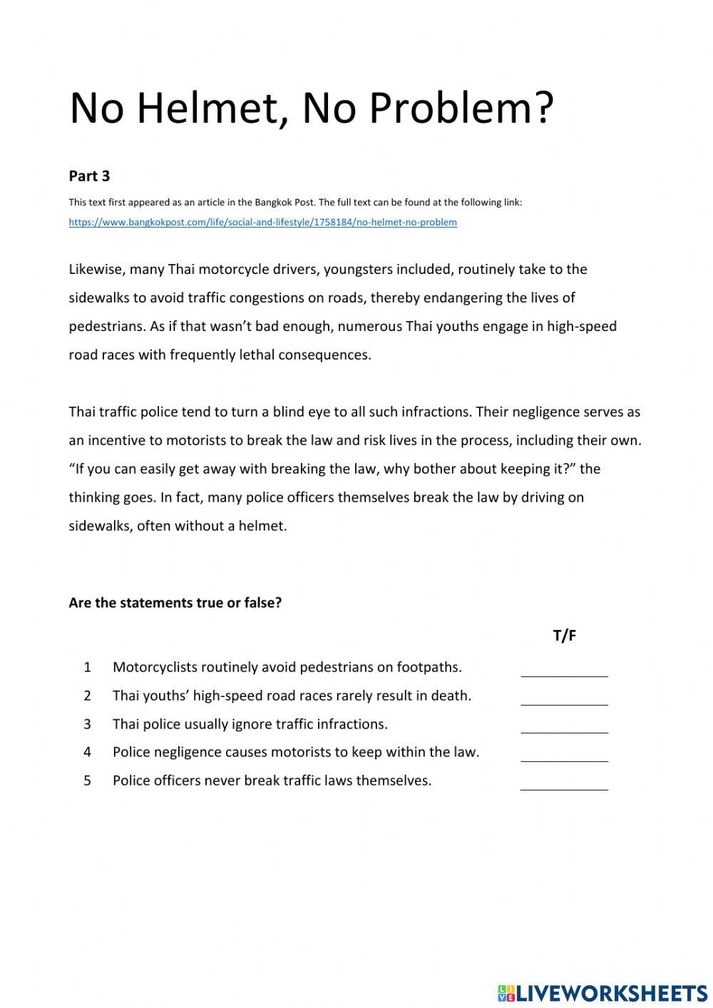 No Helmet, No Problem? Part 3