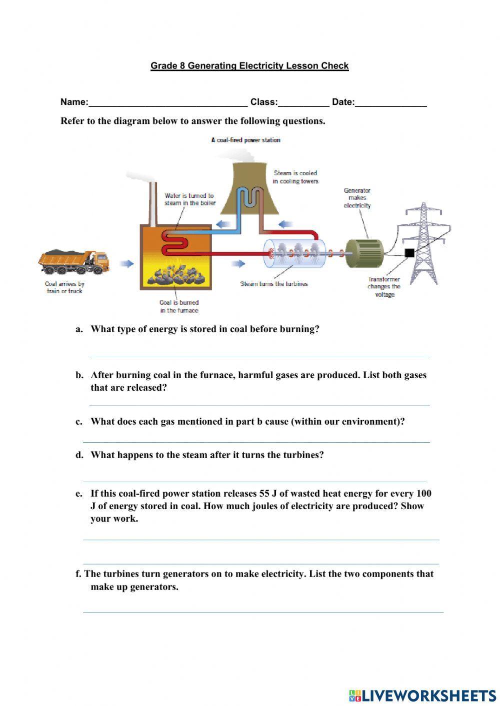 Generating electricity Generating electricity
