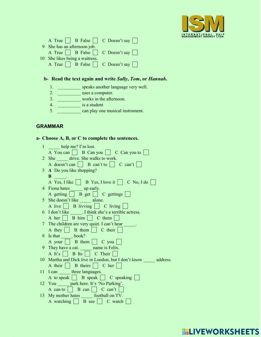 Make up Exam Basic Level 1
