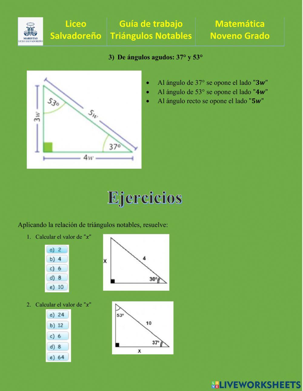 Triángulos notables