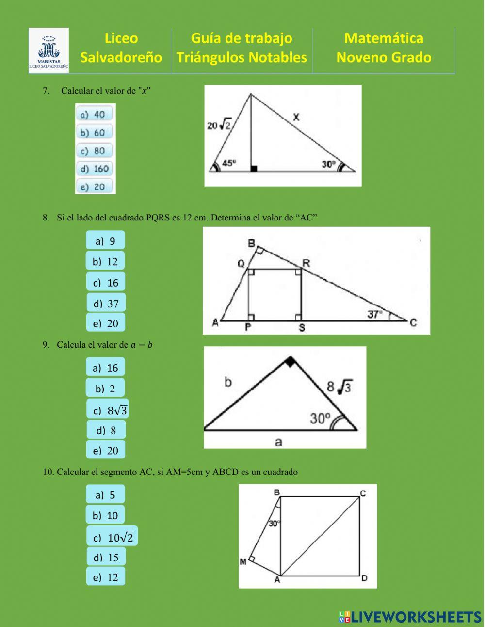 Triángulos notables