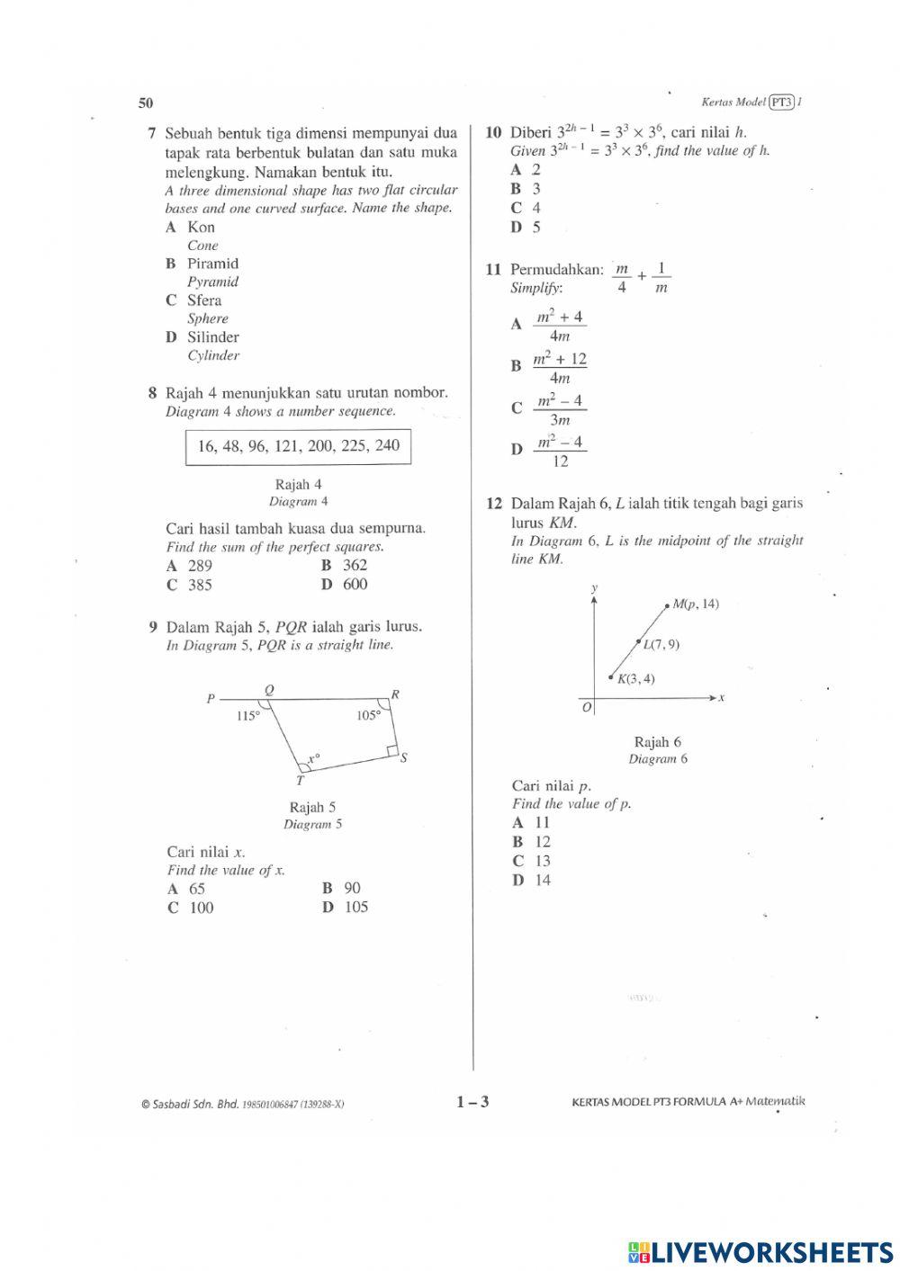Matematik tingkatan 3
