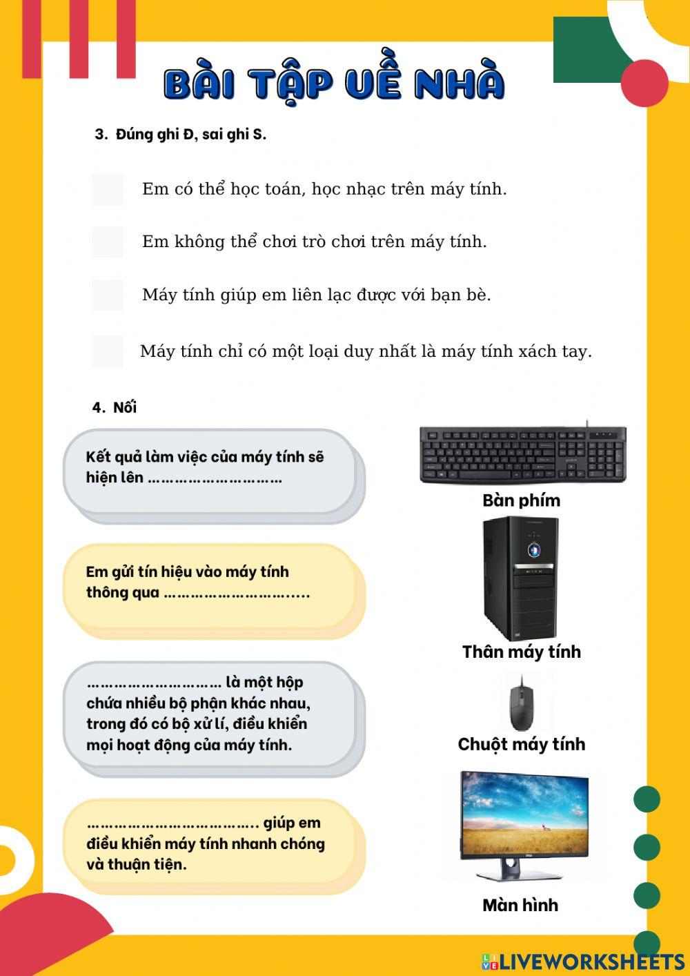 Bài tập về nhà môn Tin học