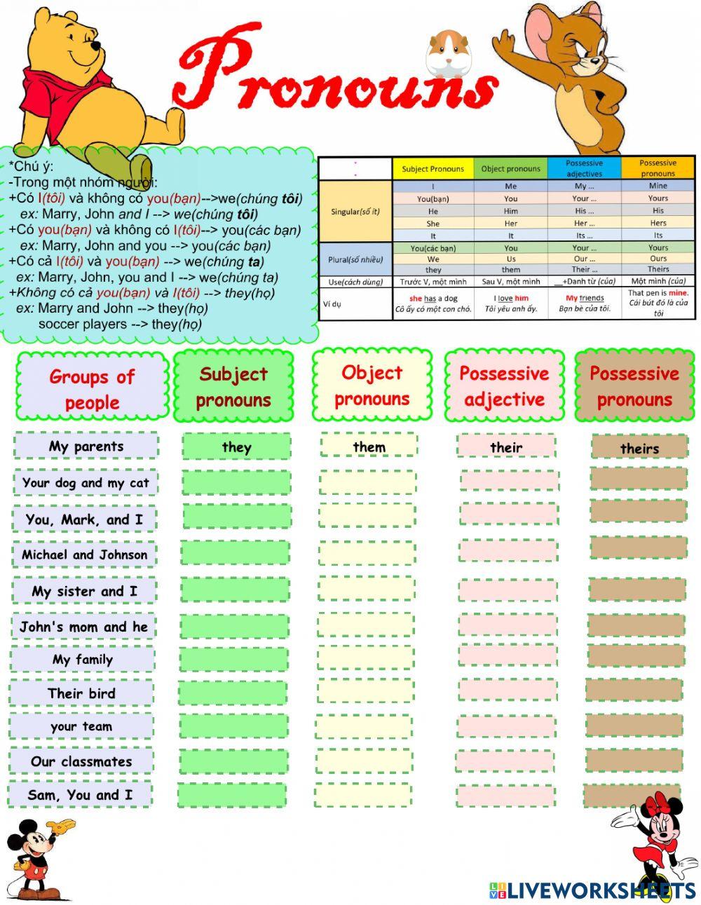 Pronouns-liveworksheet