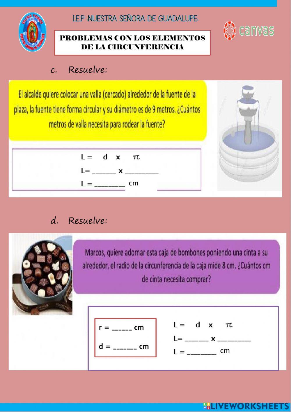 Problemas con los elementos de la Circunferencia