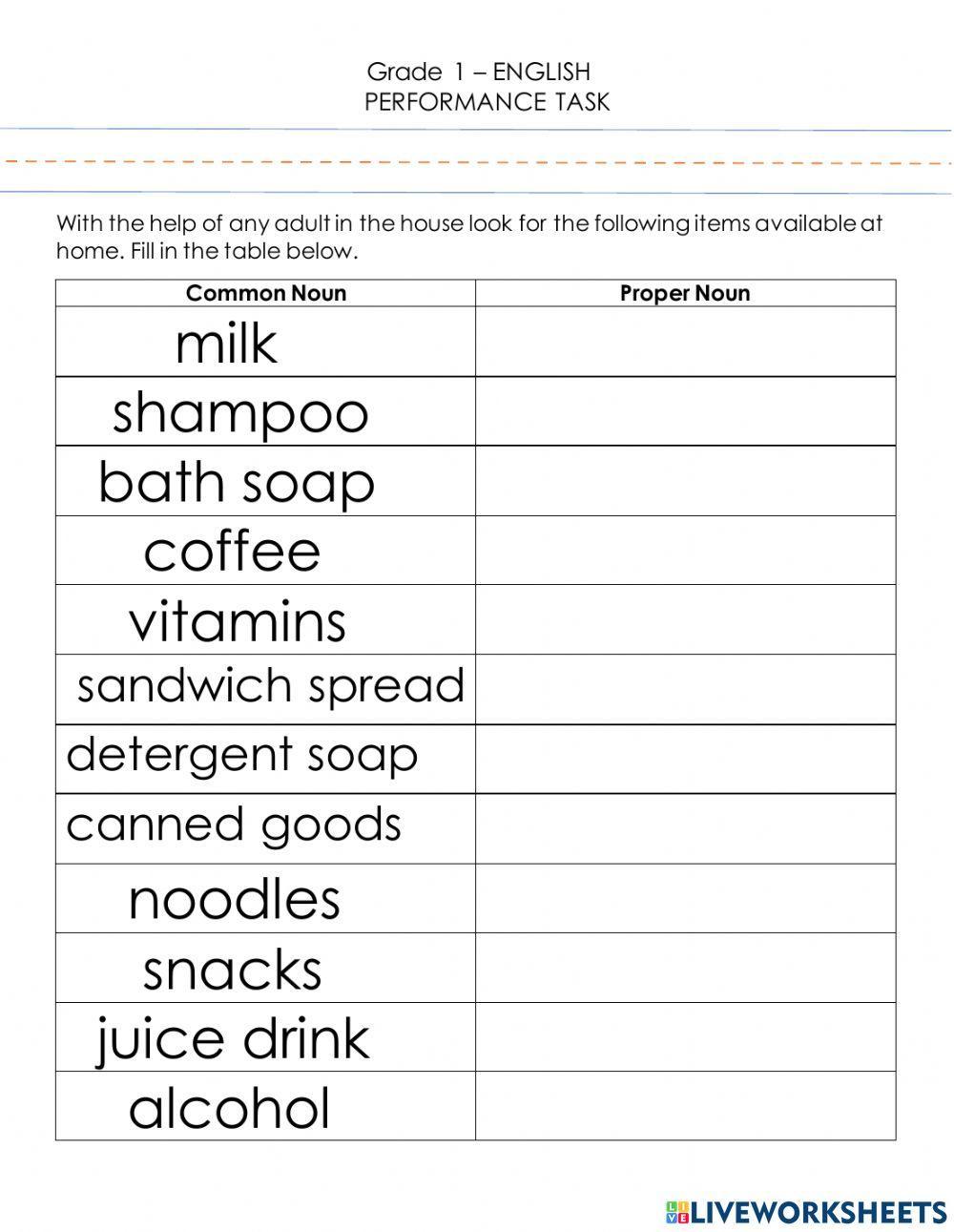 Common And Proper Noun Online Worksheet For 1 Live Worksheets Common And Proper Noun Online Worksheet For 1 Live Worksheets