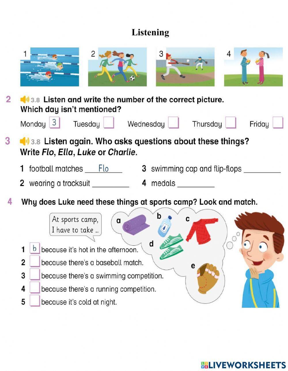 Kids 3B Listening Final Test