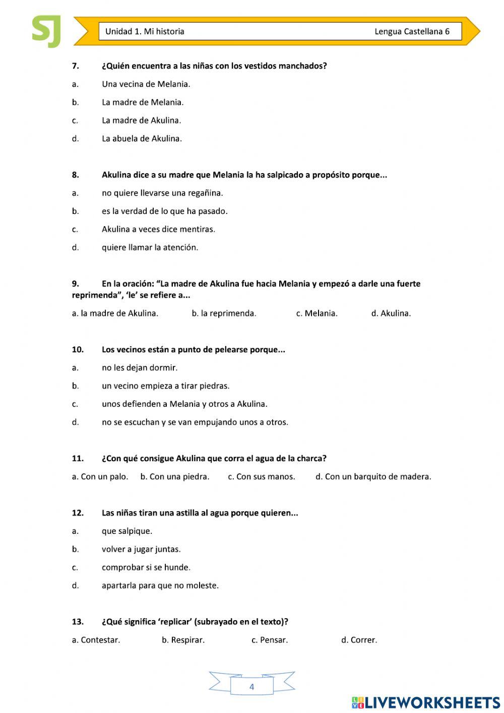 T1 6º Compr. escrita