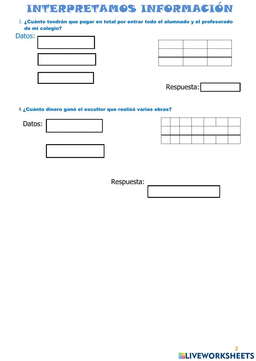 RESOLUCIÓN DE PROBLEMAS: INTERPRETAMOS INFORMACIÓN  