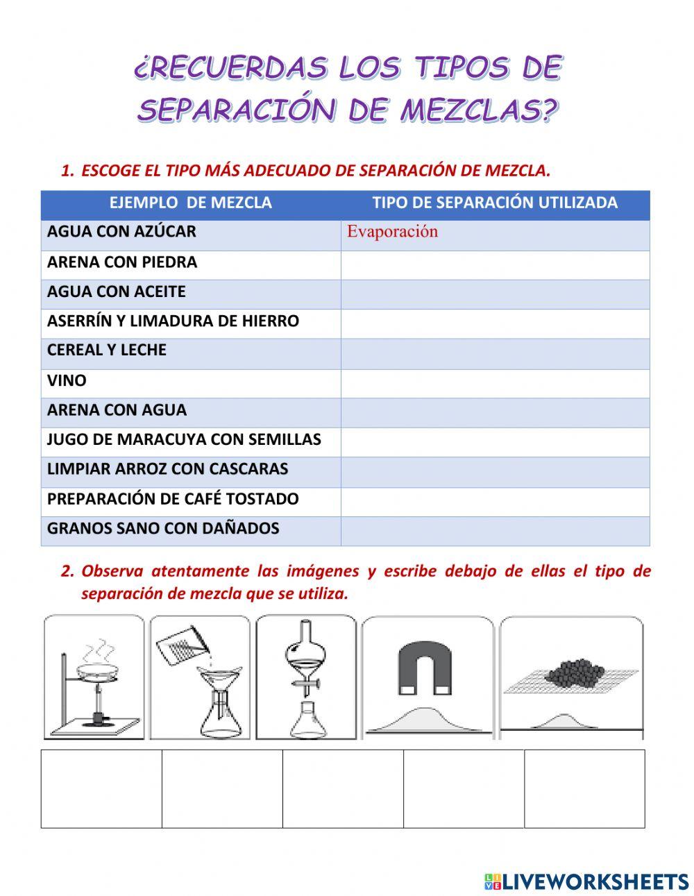Separación de mezclas
