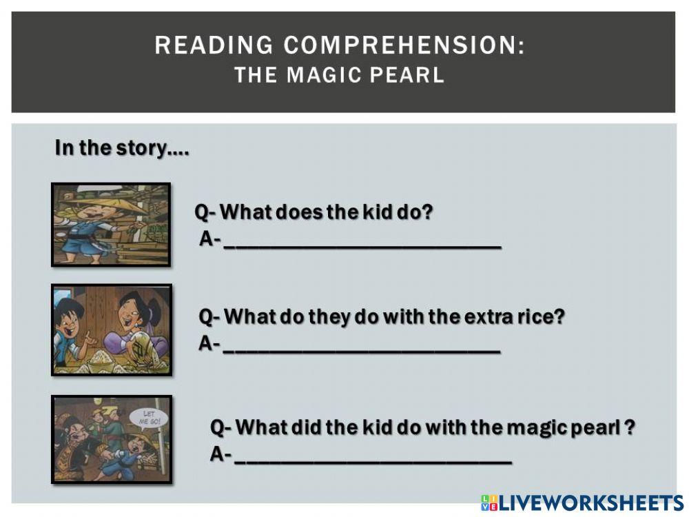 Reading comprehension! The Magic Pearl worksheet | Live Worksheets