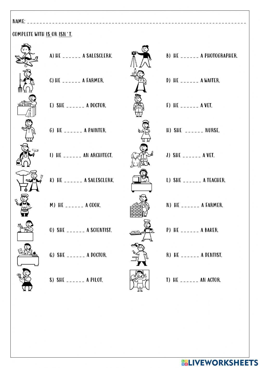 Occupations - IS or ISN'T