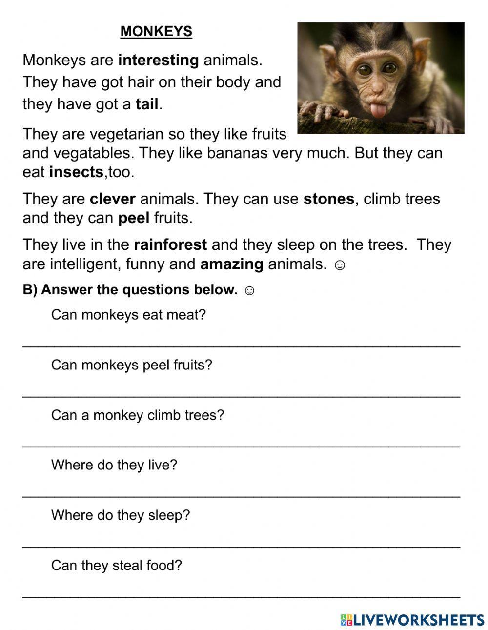 Reading - Monkeys