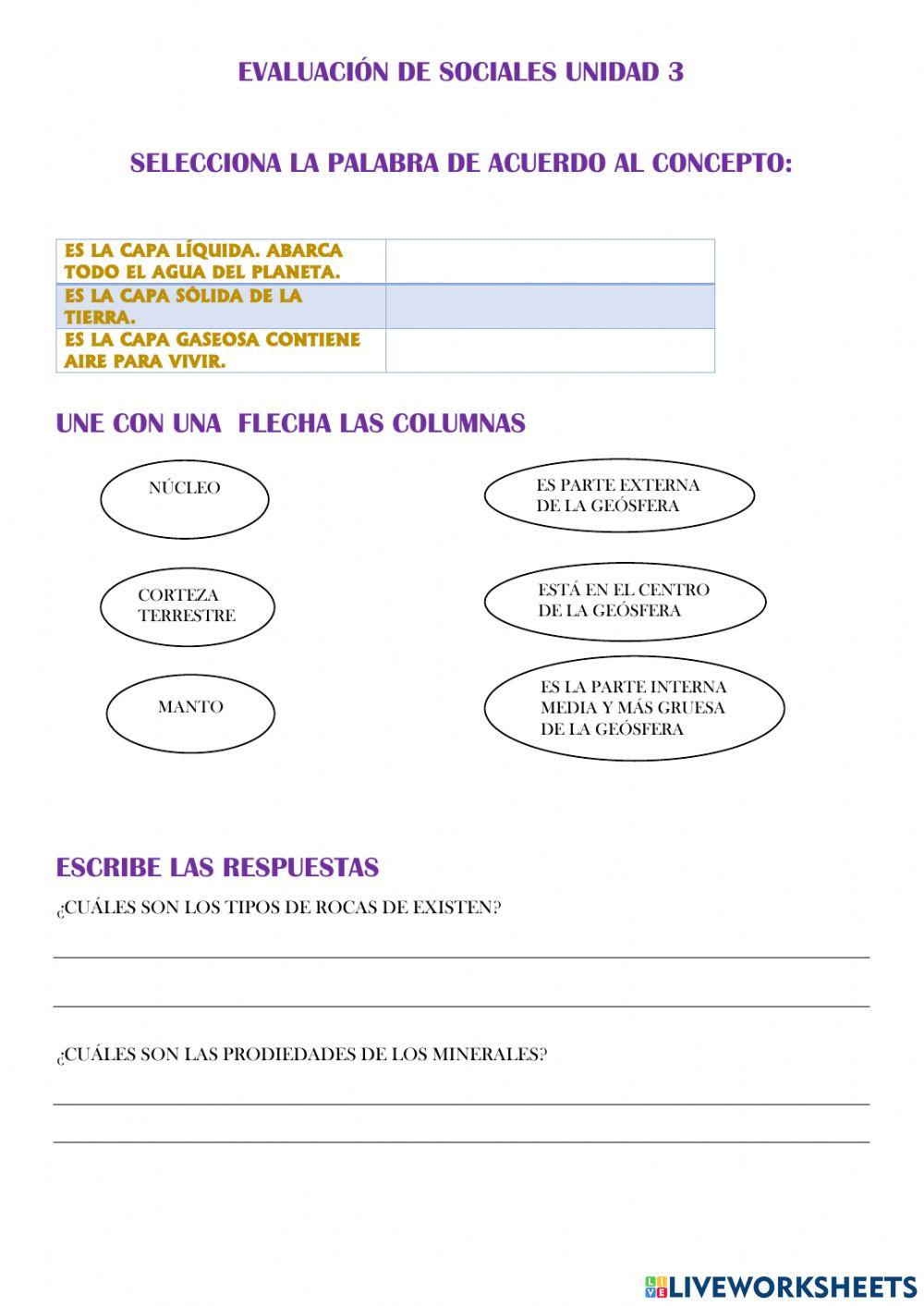 Evaluación sociales unidad 3