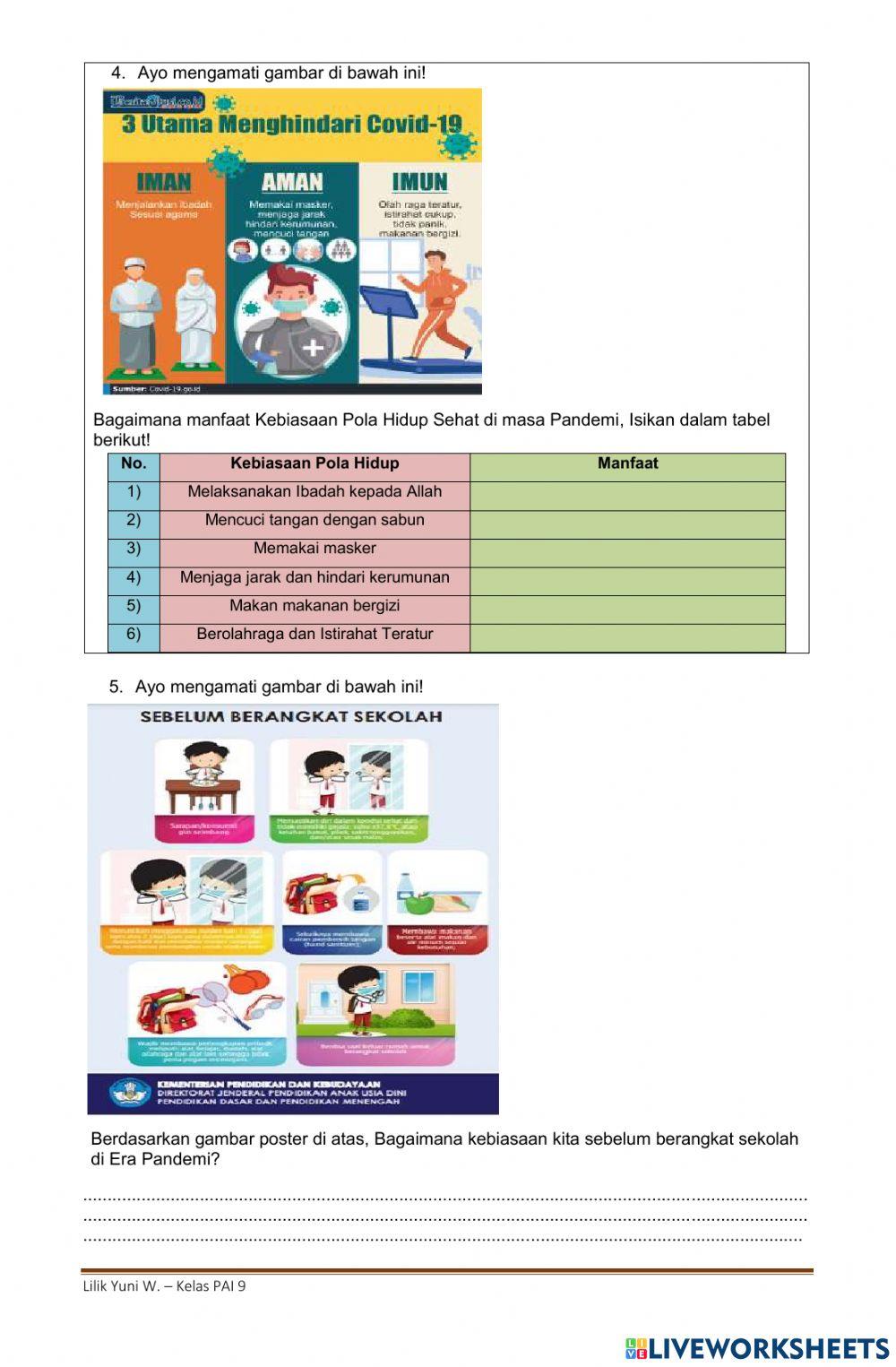 LKPD PAI Kelas 2 SD Hidup Bersih dan Sehat