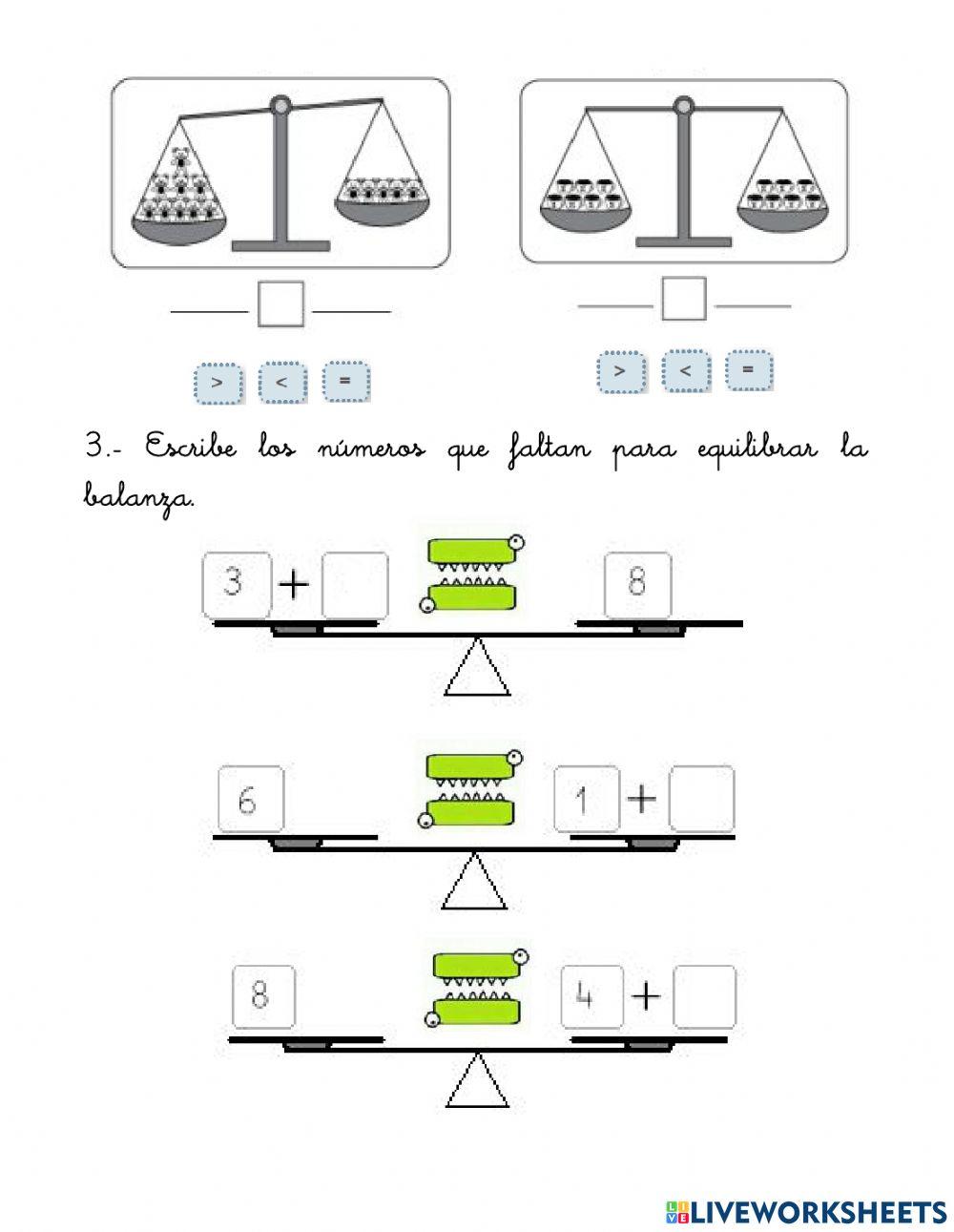 Mayor, menor o igual