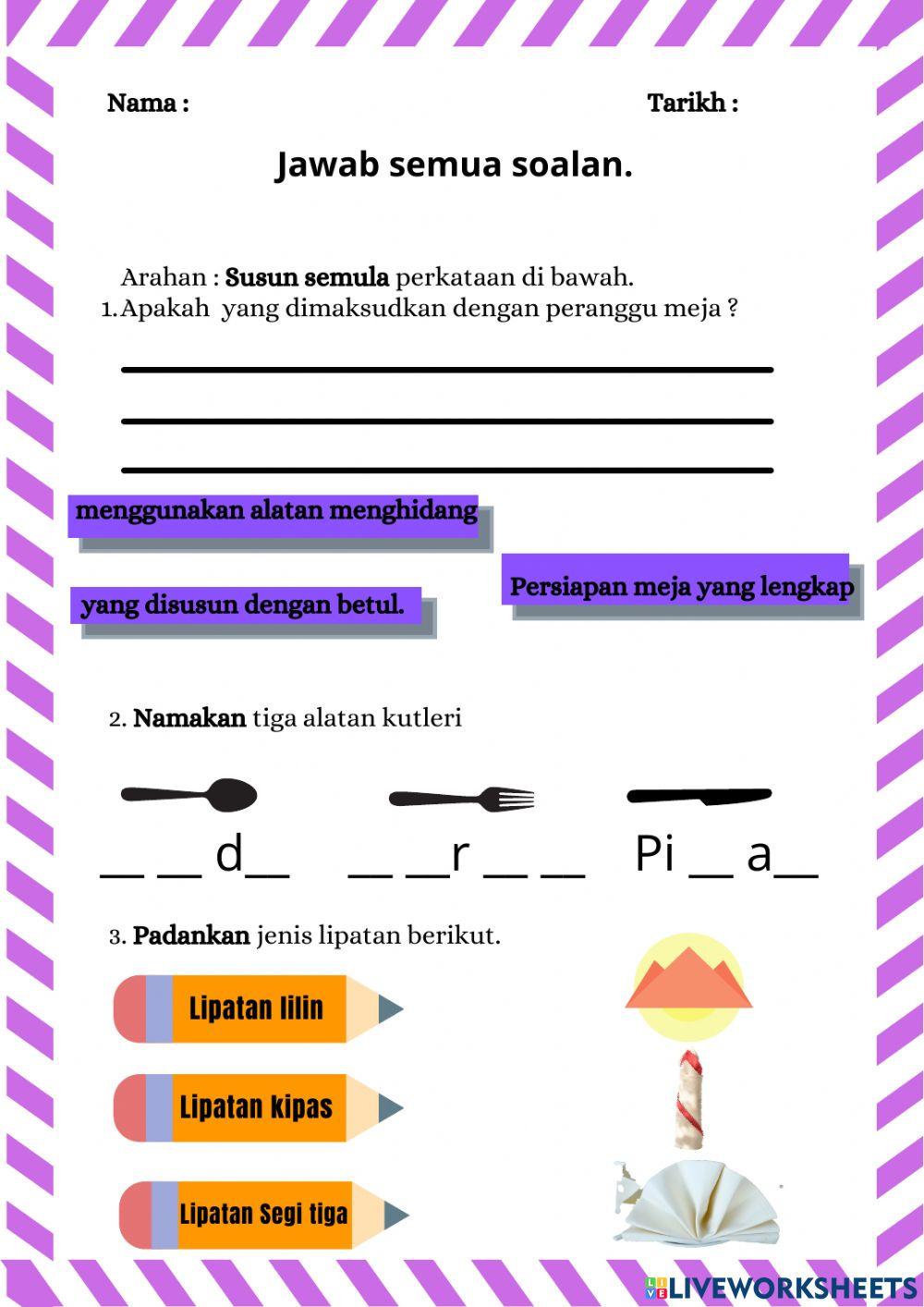 Penilaian kendiri bab 3 asas masakan kssmpk tingkatan 1