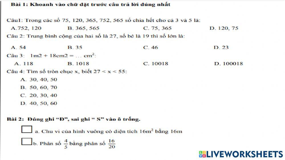 Kiem tra cuoi tuan lop 5 thu 6