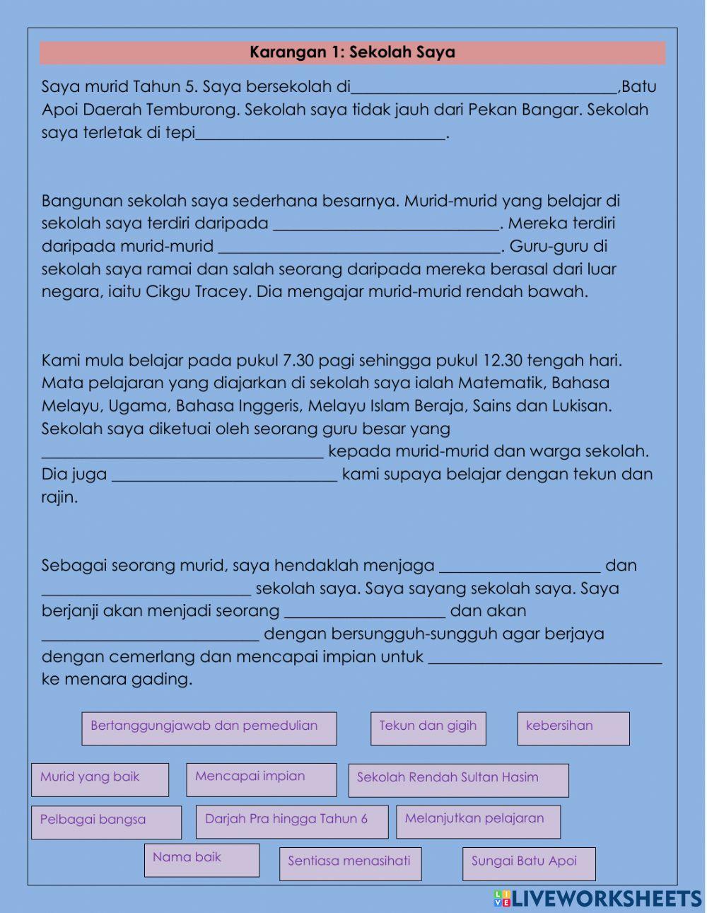 Karangan : Sekolah Saya