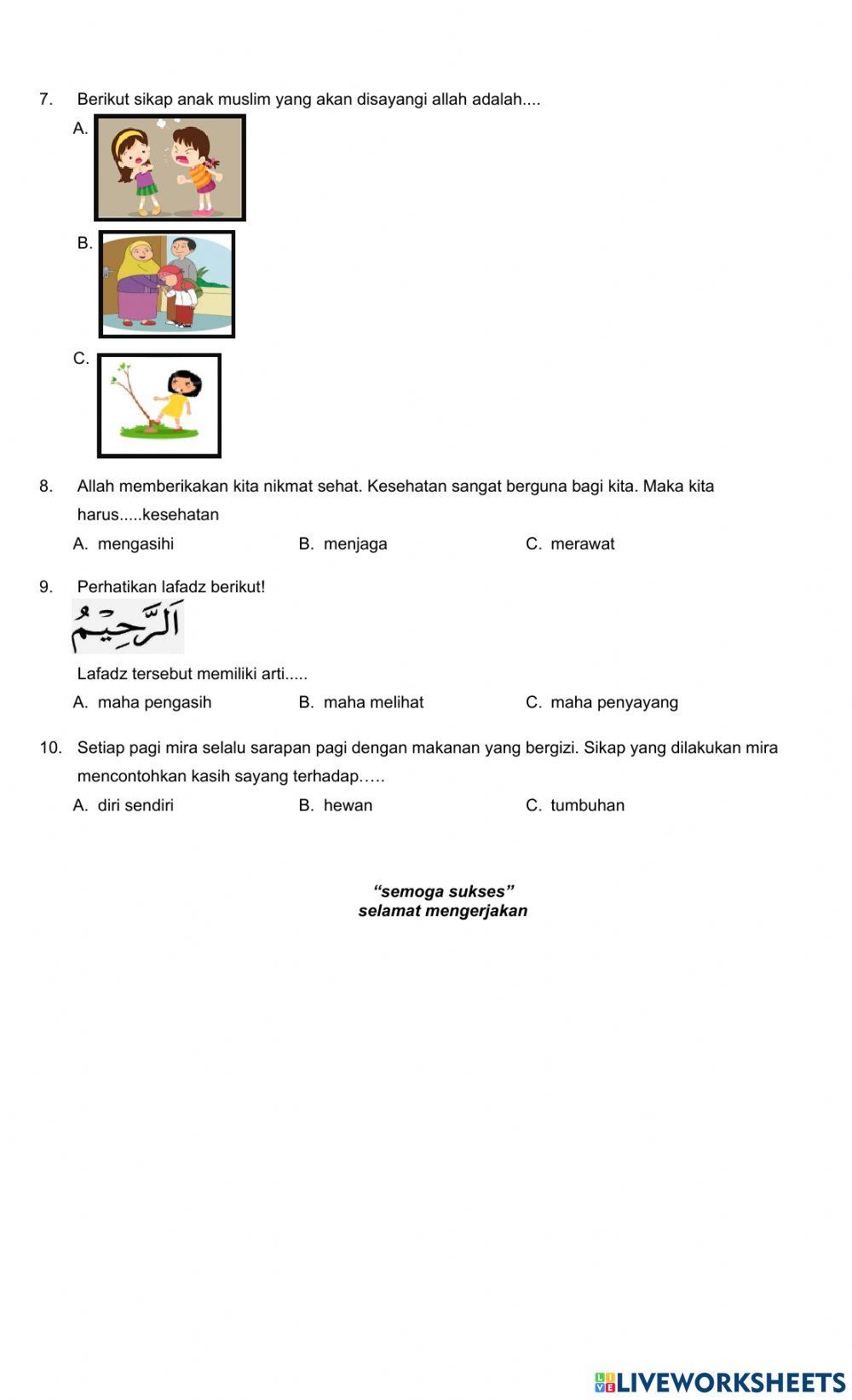 Penilaian Harian I PAI