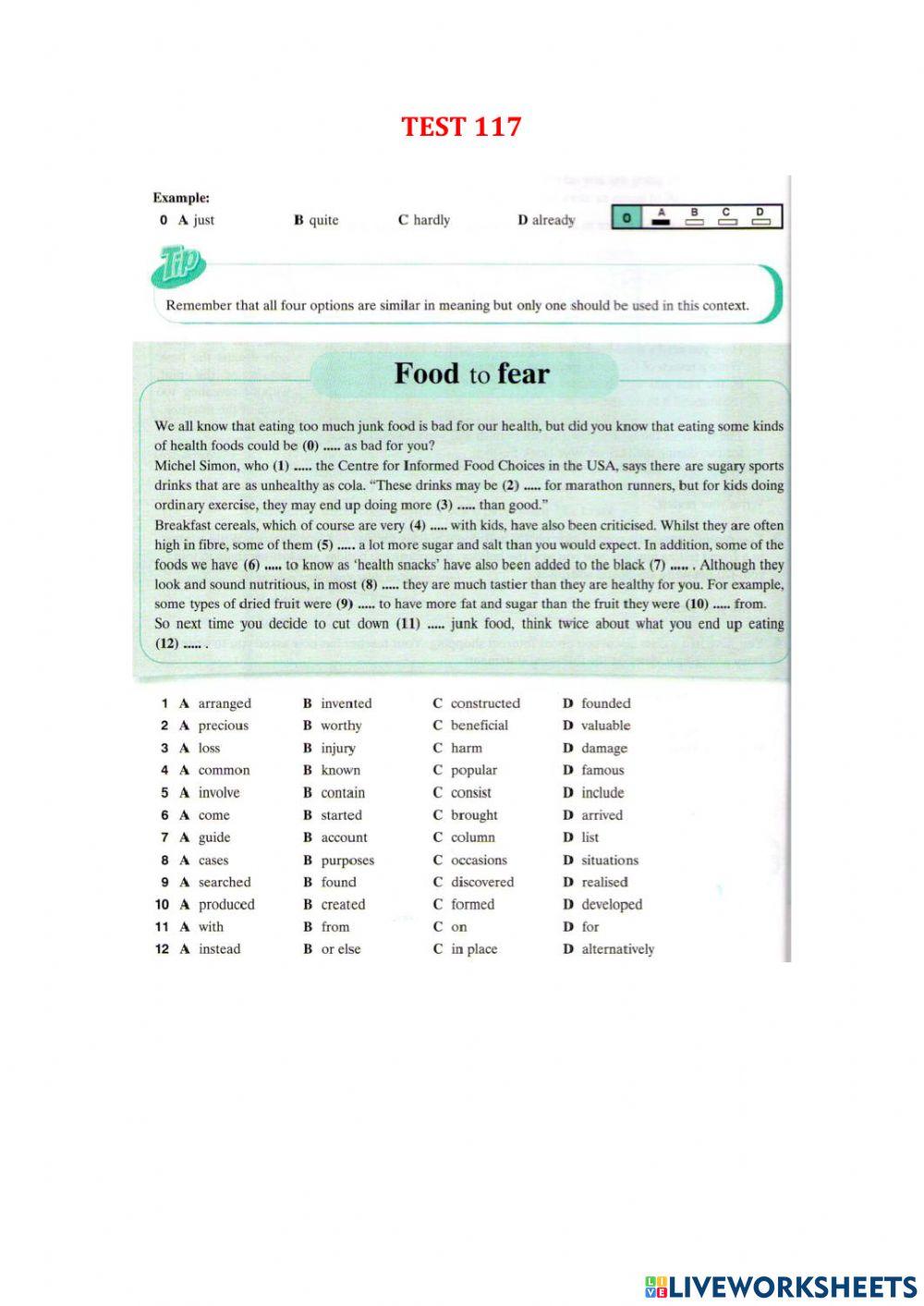 Use of English part 1 - Test 112-119