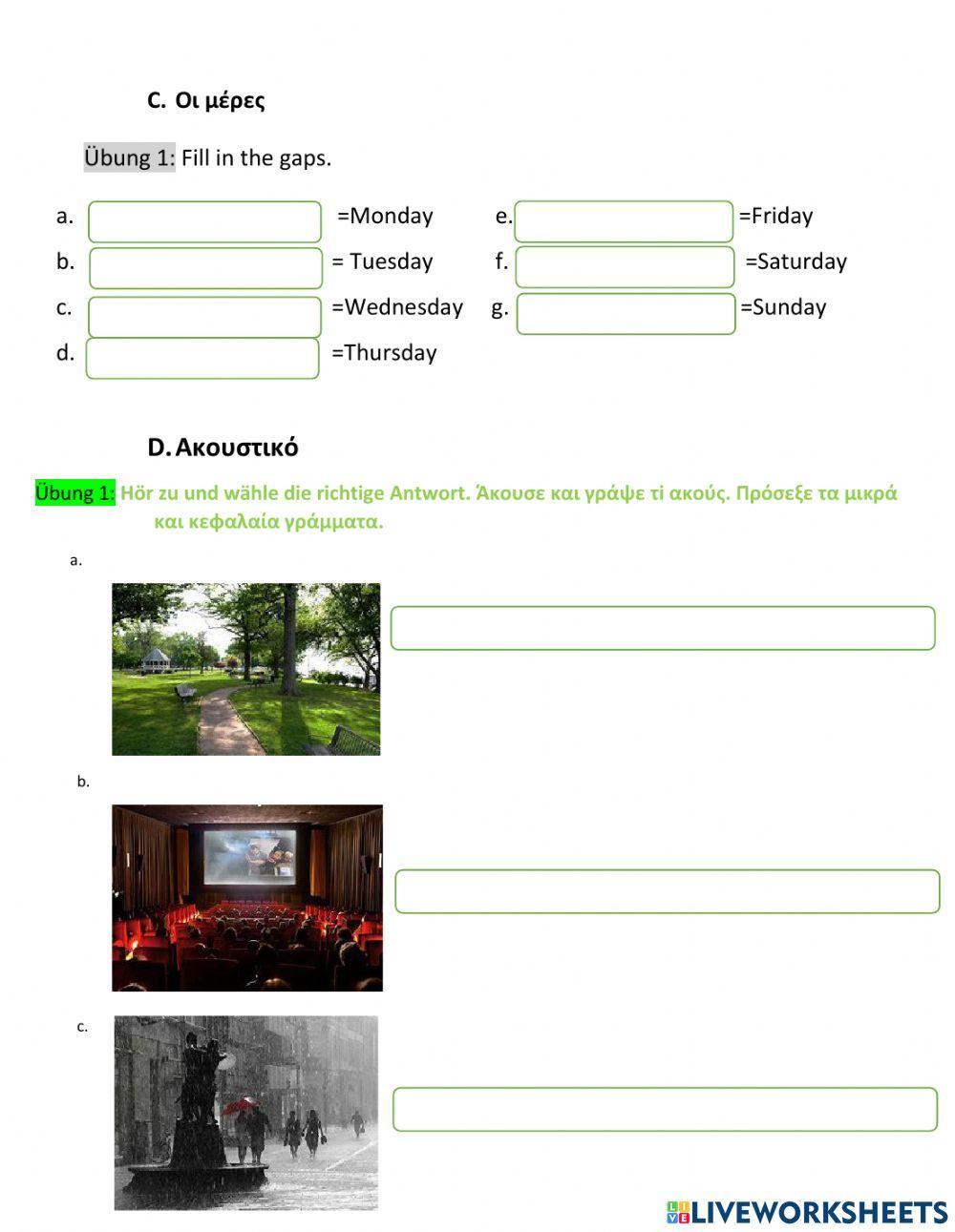 Handout 1 A1-A2  Zeit, Perfekt