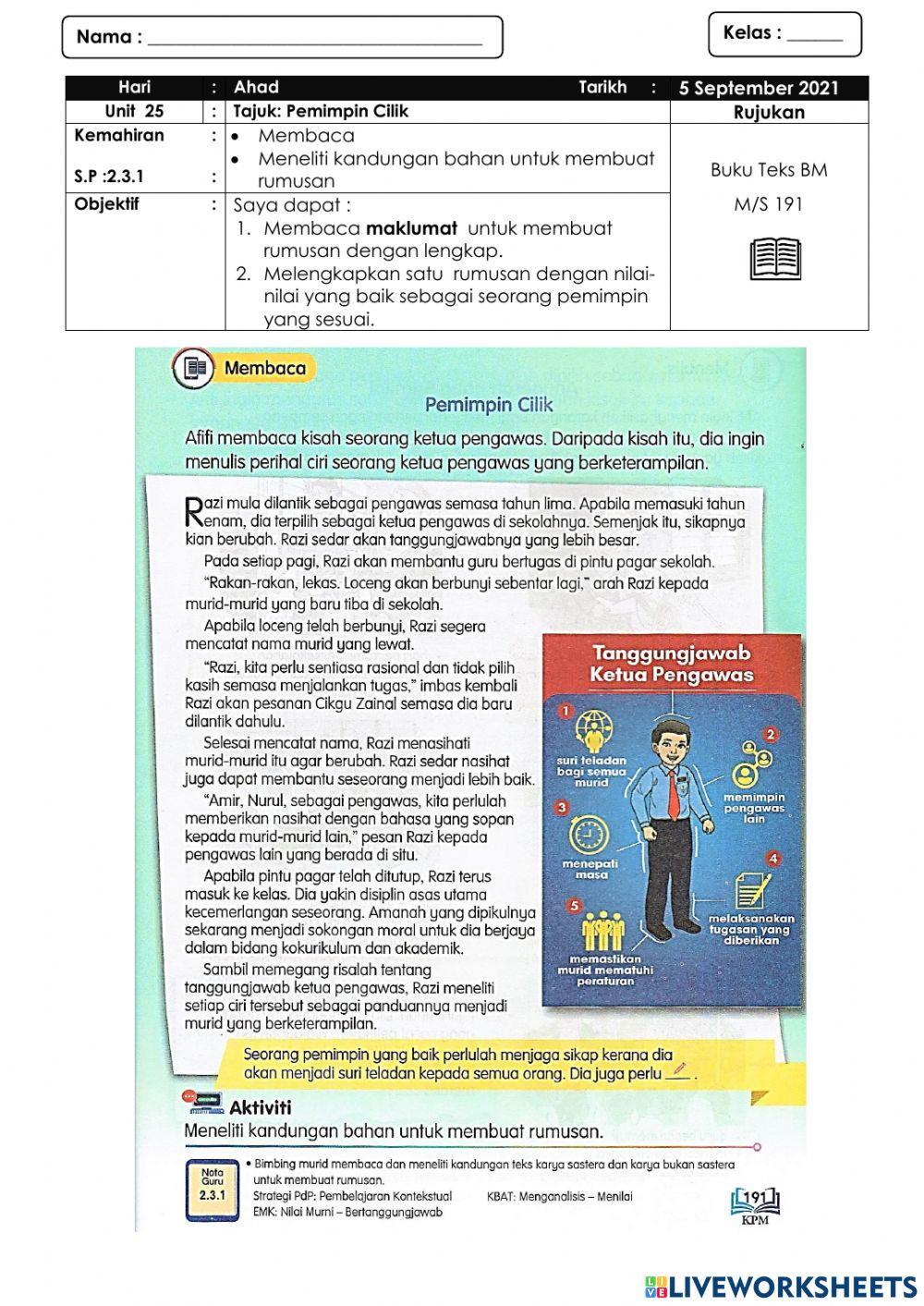 Unit 25 - pemimpin cilik