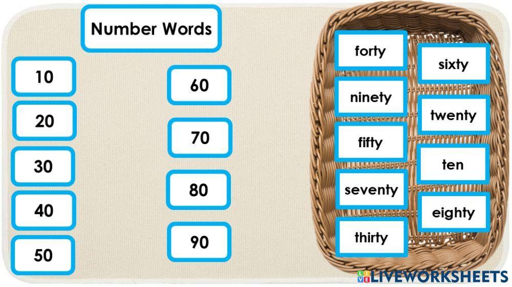 Number Words 10-90 (by tens)
