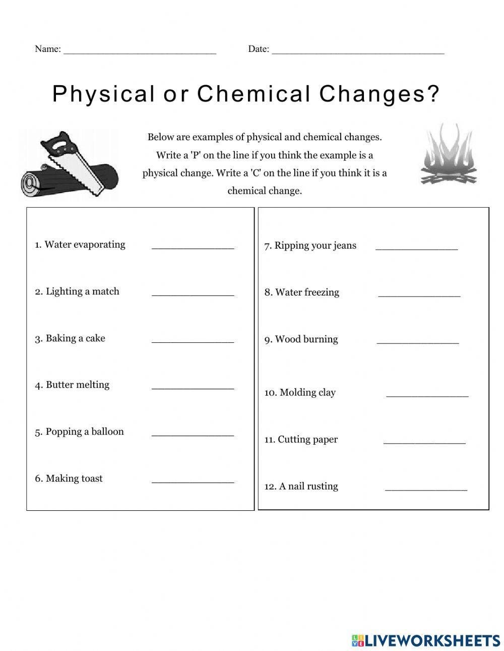 Physical and Chemical Change Physical and Chemical Change