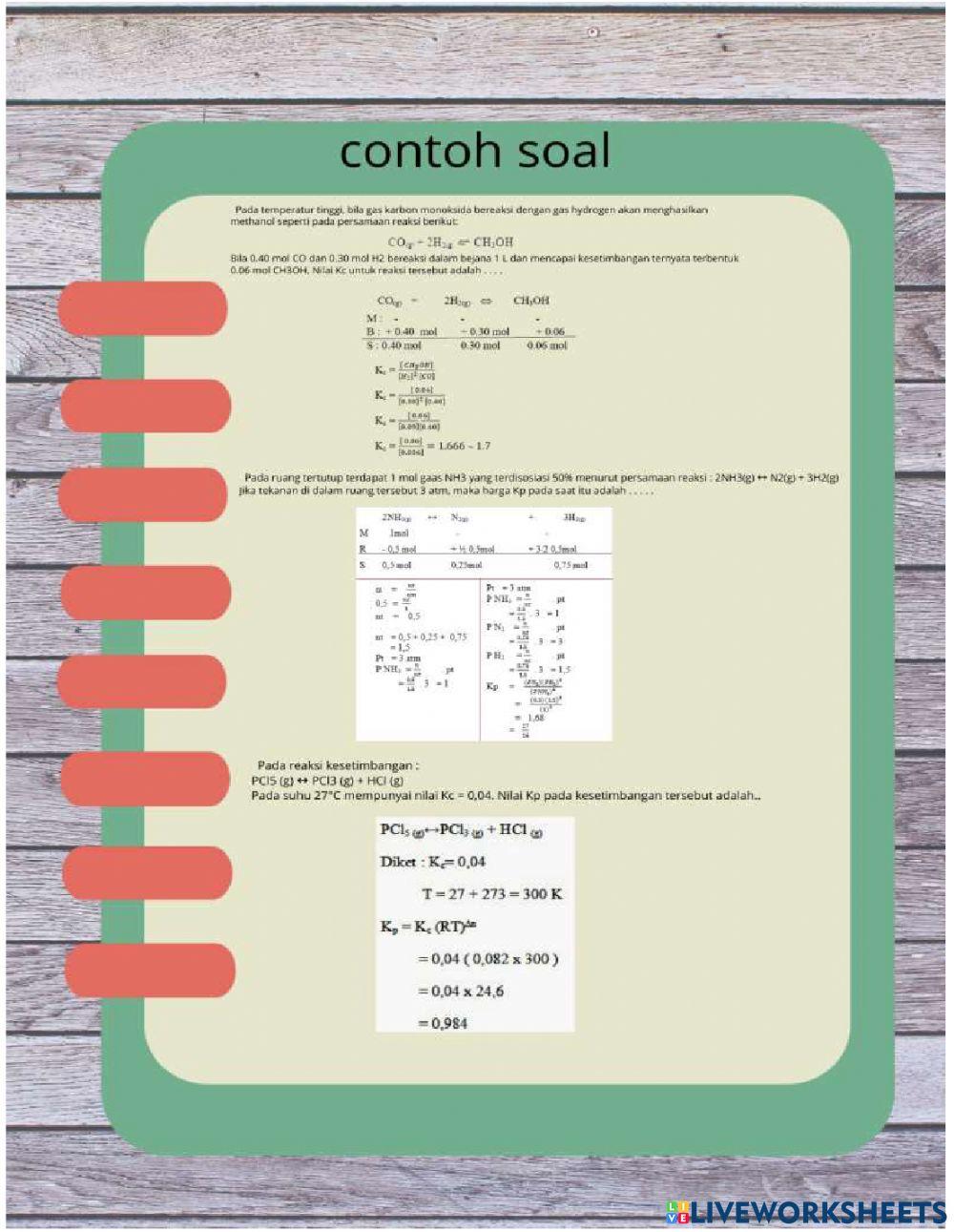 Keseimbangan kimia Kc dan Kp