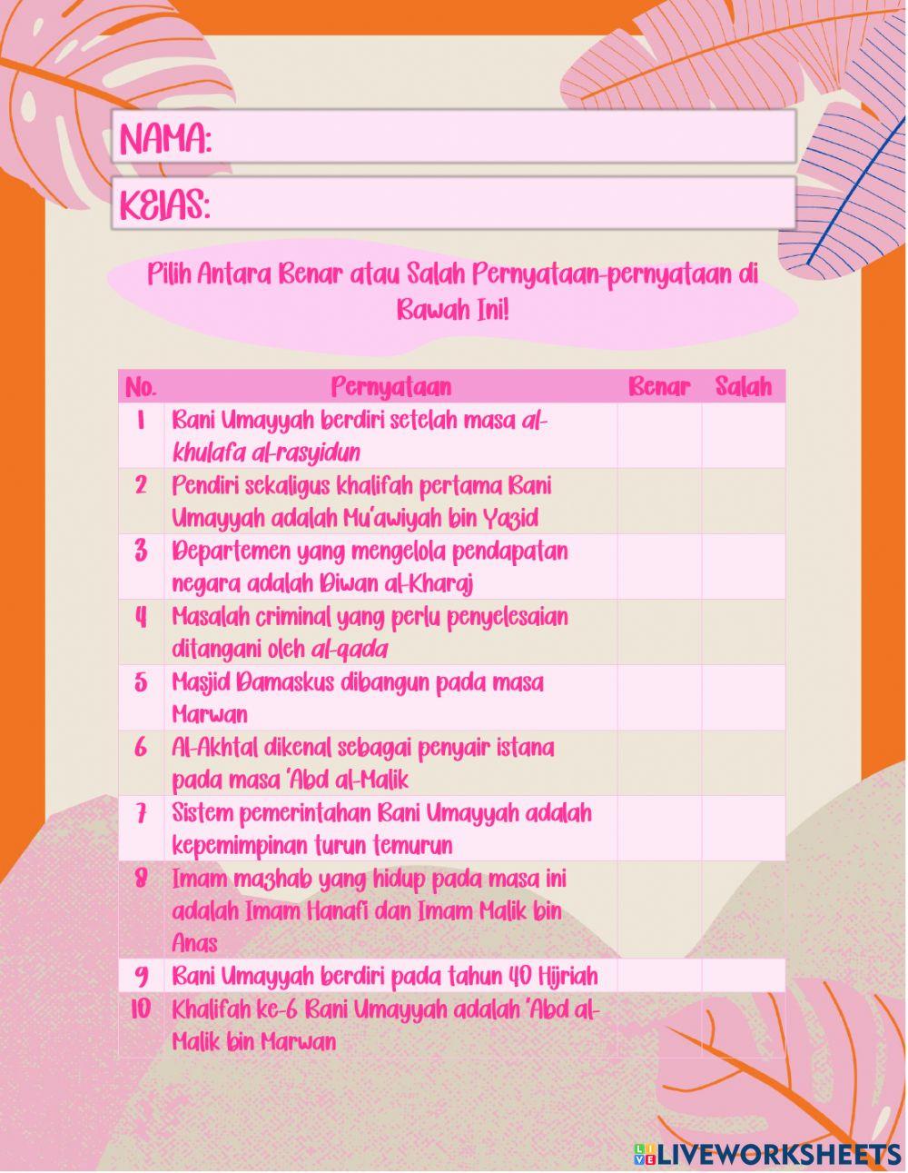 Tarikh: Bani Umayyah