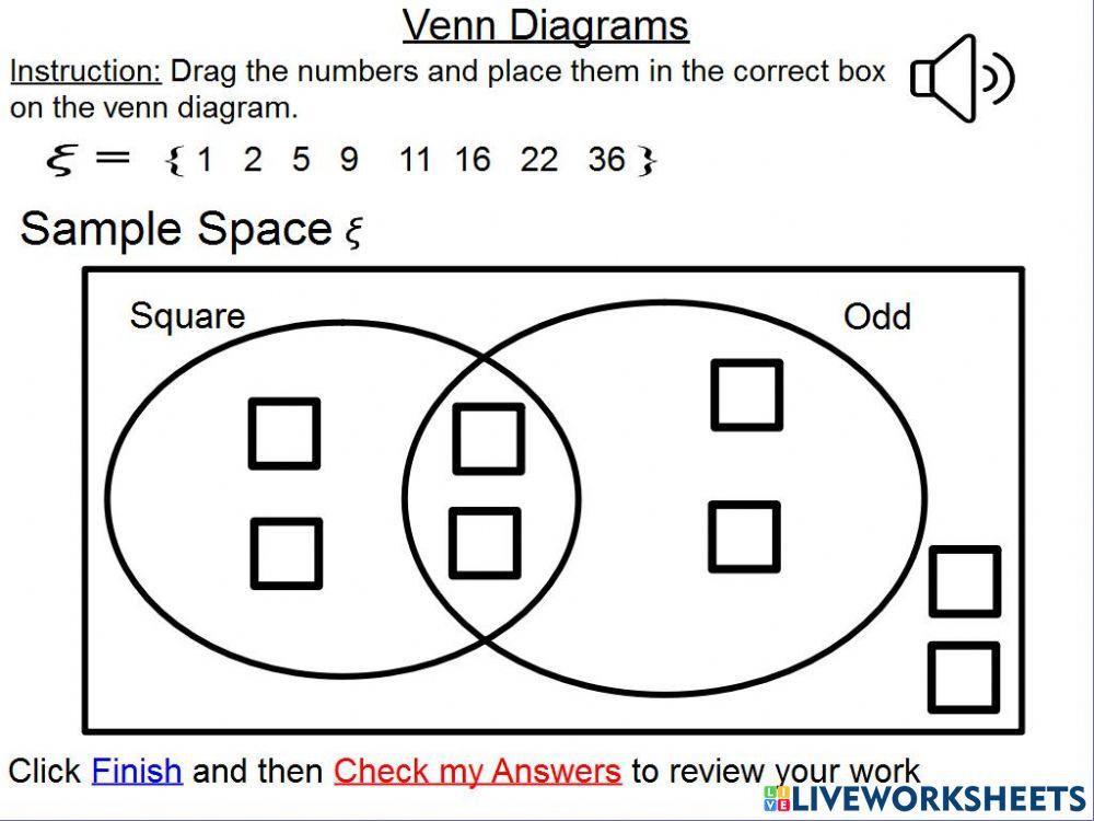 Venn Diagram Square and Odd Numbers
