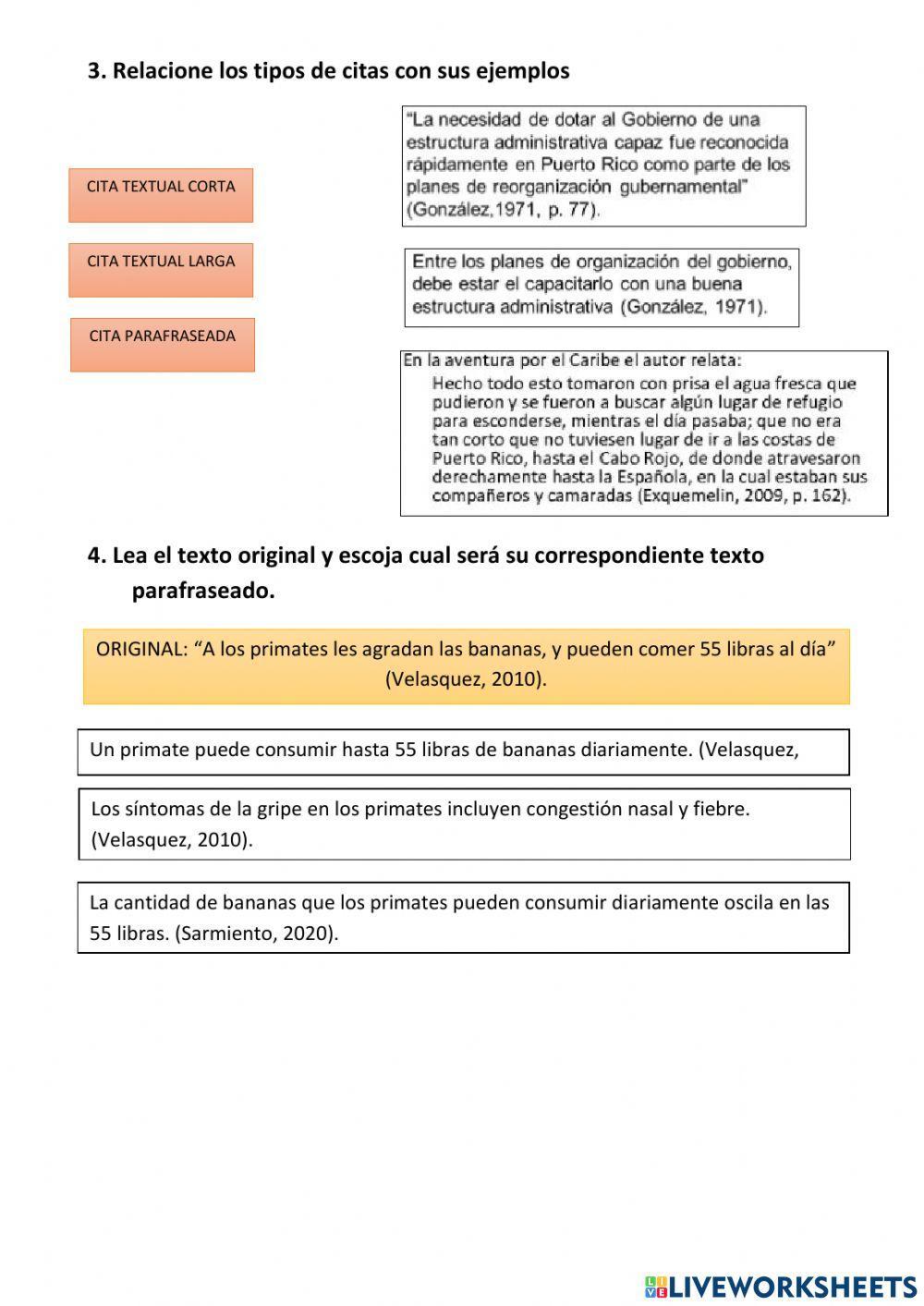 Tipos de citas referenciales