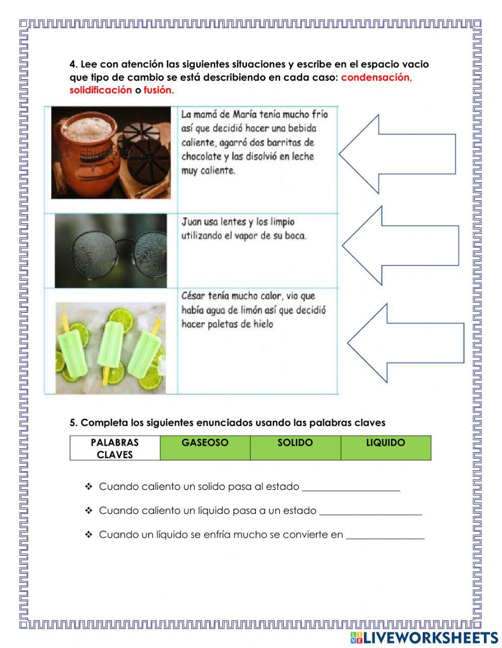 Evaluacion estados de la materia