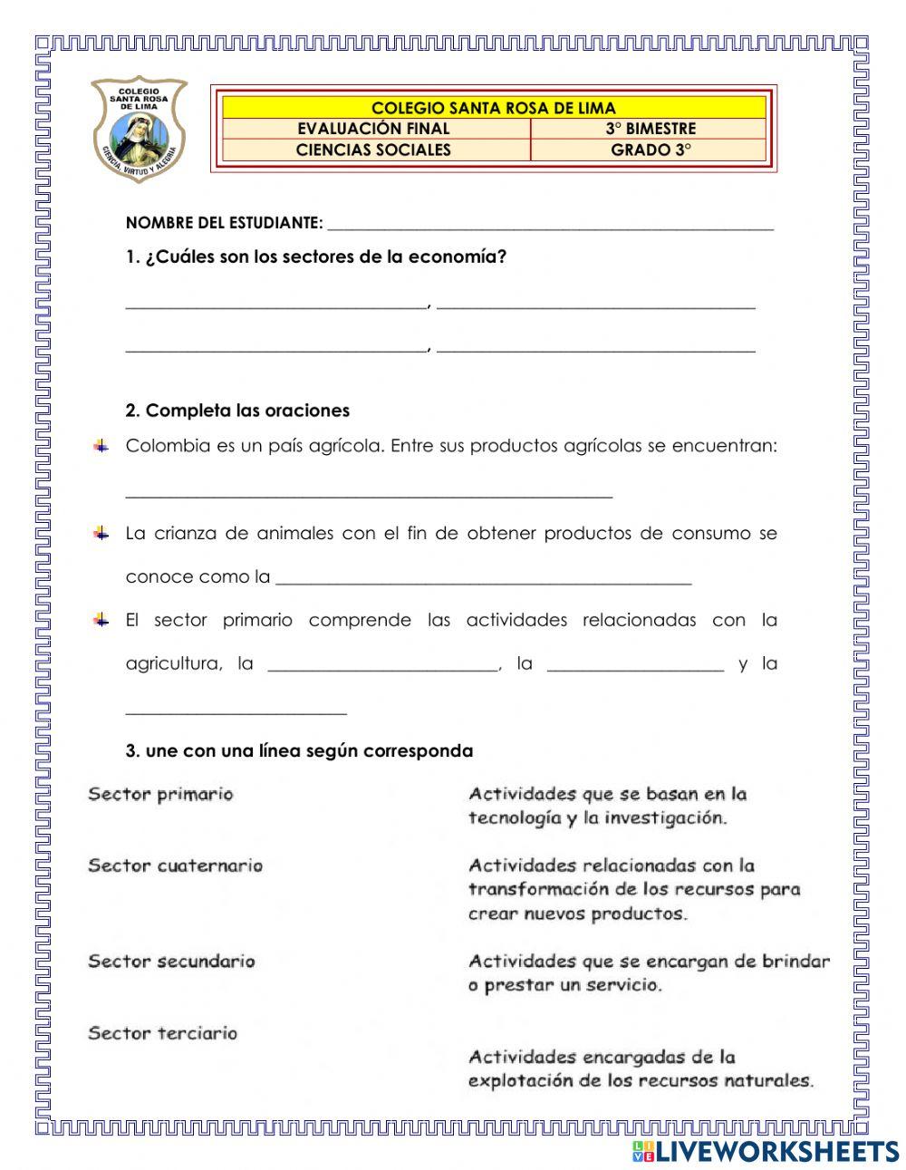 Evaluación sectores económicos