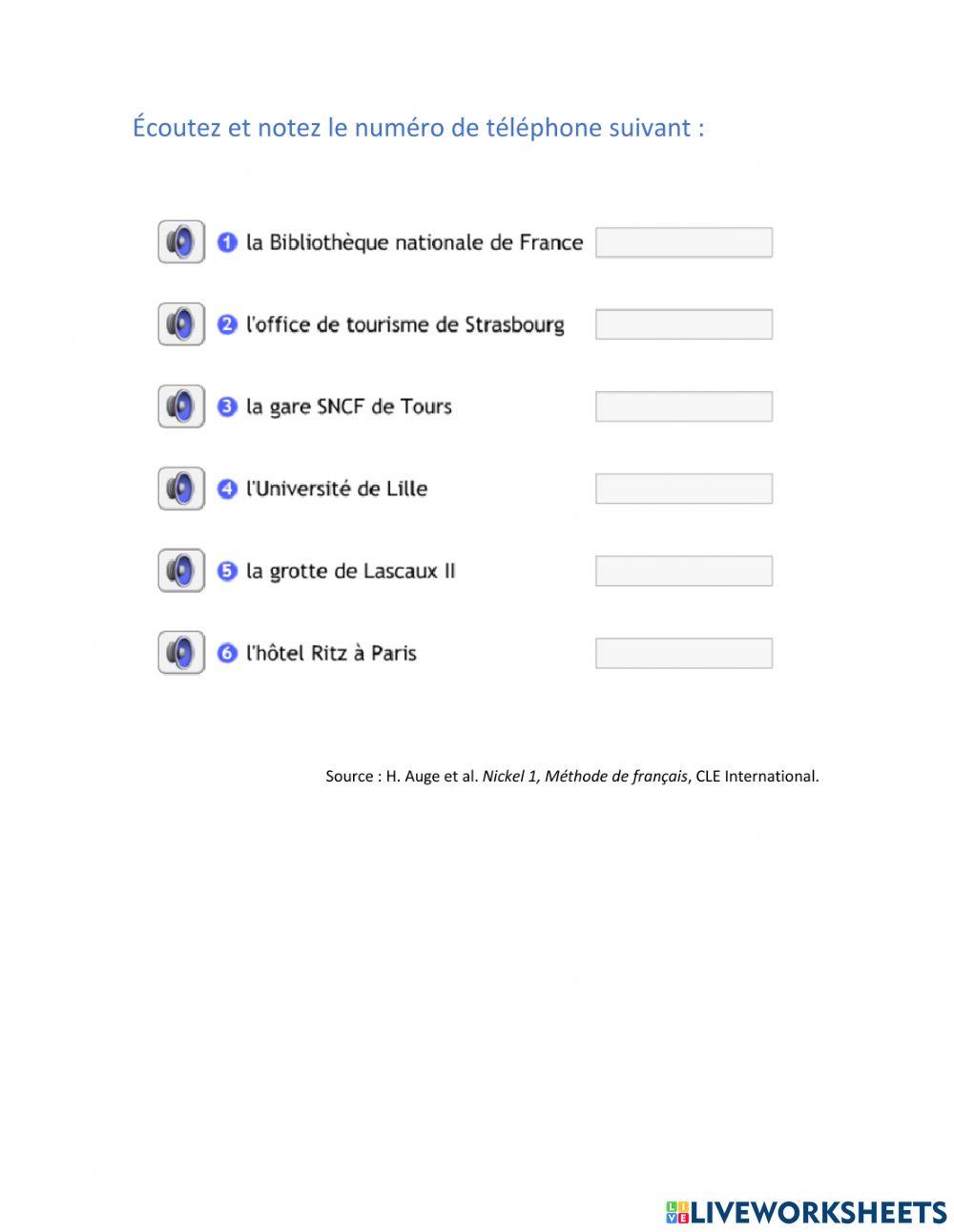 Phonétique : les nombres